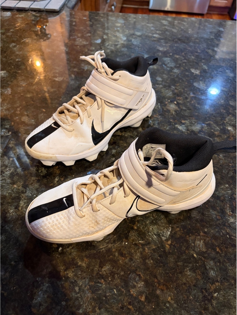 Nike Trout White Black Baseball Cleats